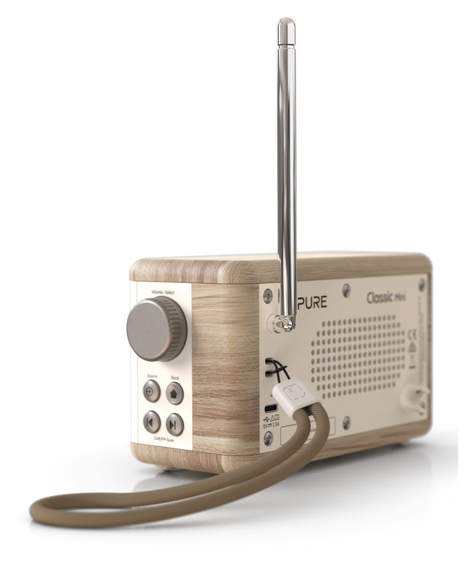 DAB+ Radio Classic Mini Bluetooth DAB+, FM Radio Tragbar  (Cremefarben, Holz) 