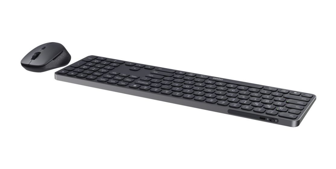 9810M Büro Tastatur RF Wireless + Bluetooth 2.4 GHz  (Dunkles Grau) 
