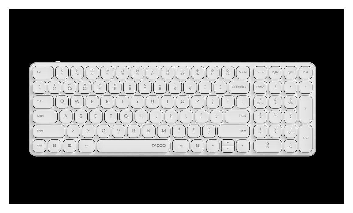 E9310M Büro Tastatur RF Wireless + Bluetooth 2.4 GHz  (Weiß) 
