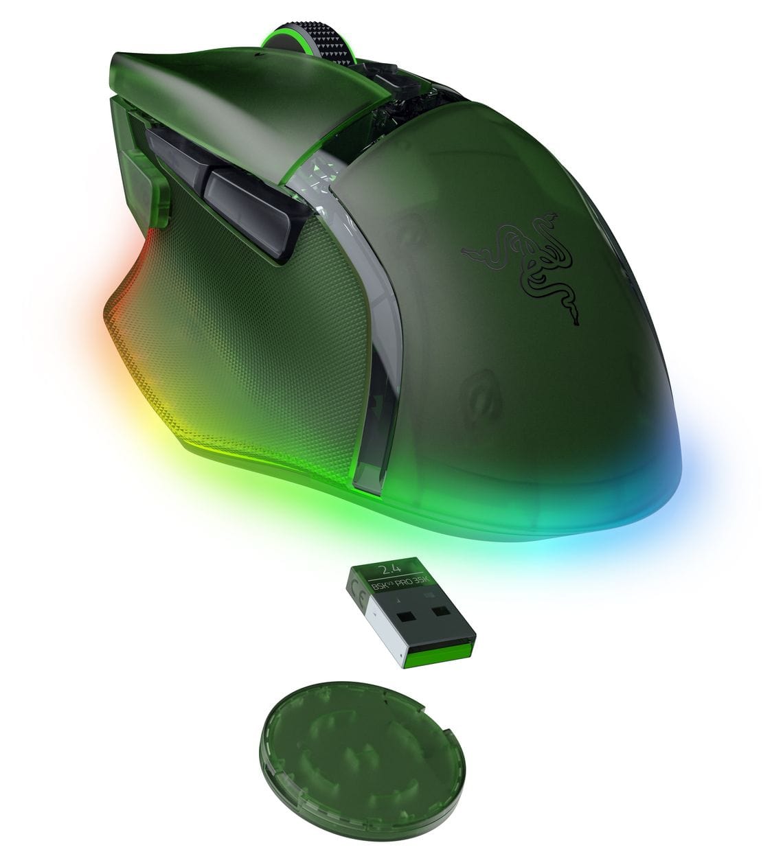 Basilisk V3 Pro 35000 DPI Gaming Maus Optisch  (Grün) 