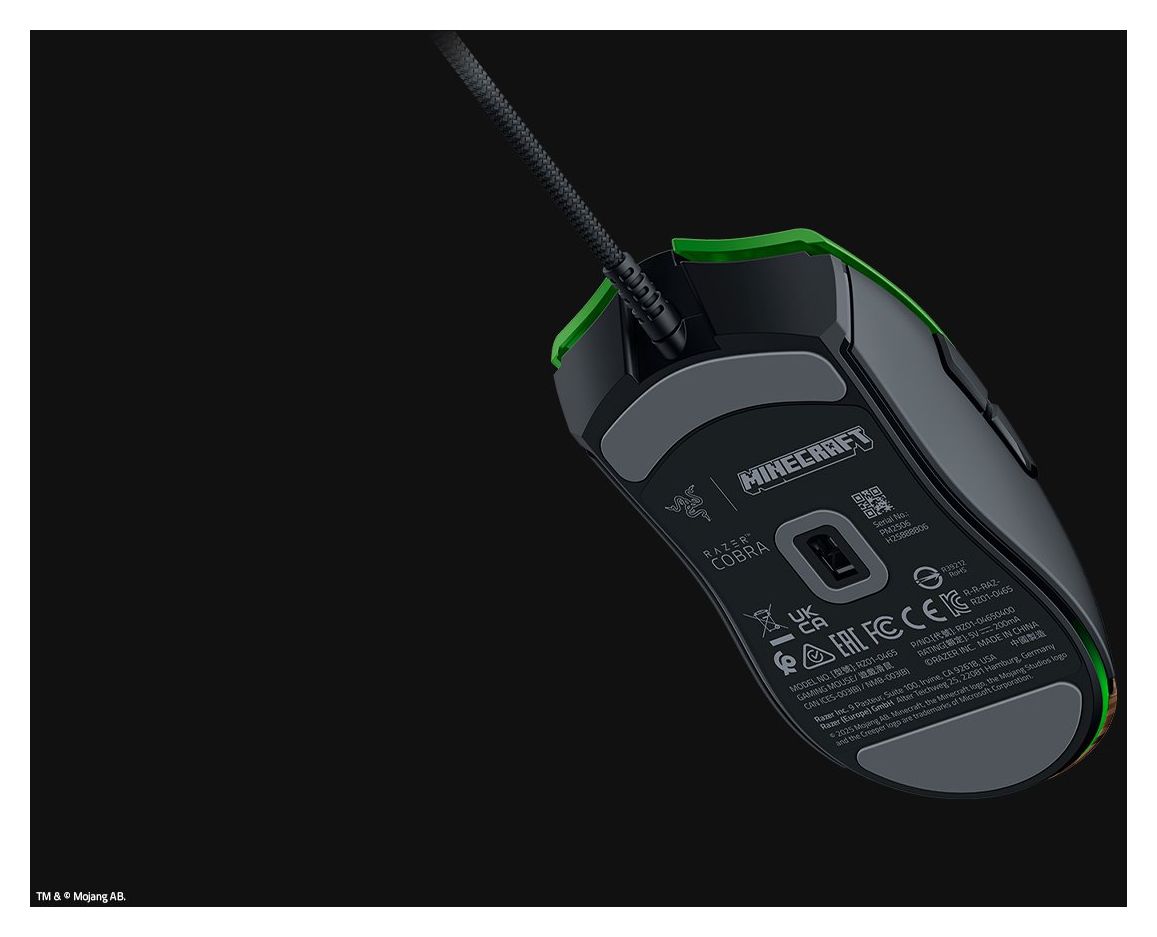 Cobra 8500 DPI Gaming Maus Optisch  (Schwarz, Grün) 