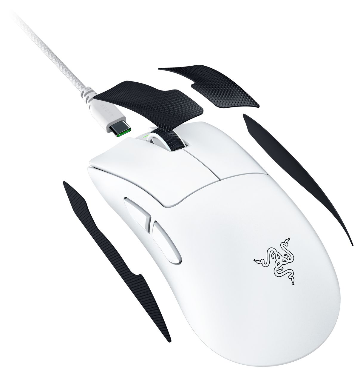 DeathAdder V4 Pro 45000 DPI Gaming Maus Optisch  (Weiß) 