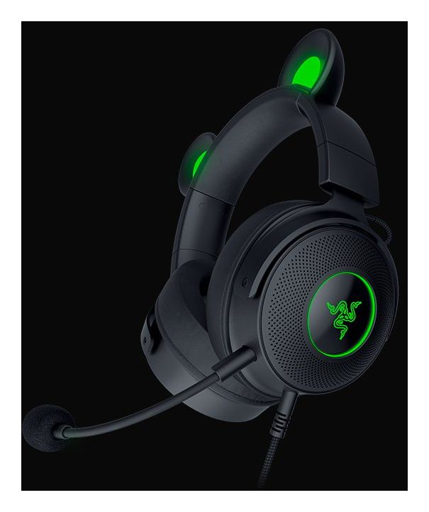 Kraken Kitty V2 Pro Over Ear Kopfhörer Kabelgebunden USB Typ-A  (Schwarz) 