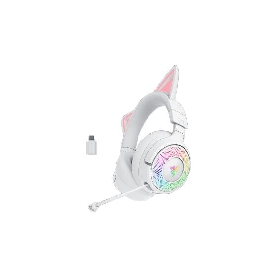 Kraken Kitty V3 Pro Over Ear Bluetooth Kopfhörer kabelgebunden&kabellos 70 h Laufzeit USB Typ-A  (Weiß) 