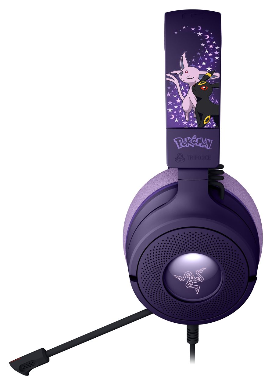 Kraken V4X Espeon & Umbreon Edition Ohraufliegender Kopfhörer kabelgebunden USB Type-C / USB Type-A  (Violett, Schwarz) 