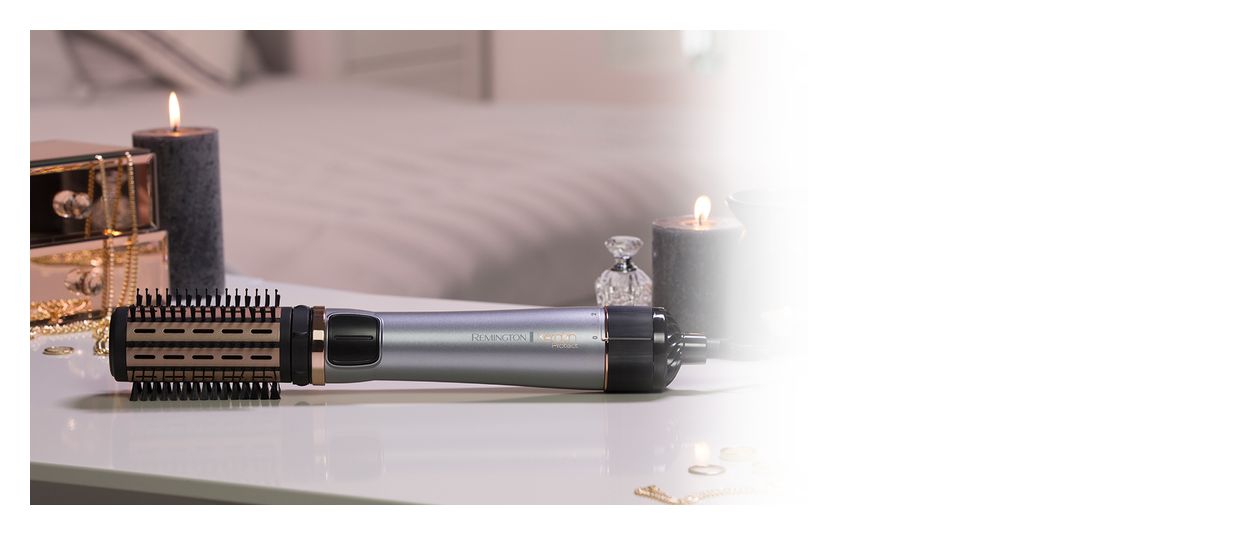 AS8810 Keratin Protect Warmluftbürste 1000 W (Silber, Schwarz, Gold) 