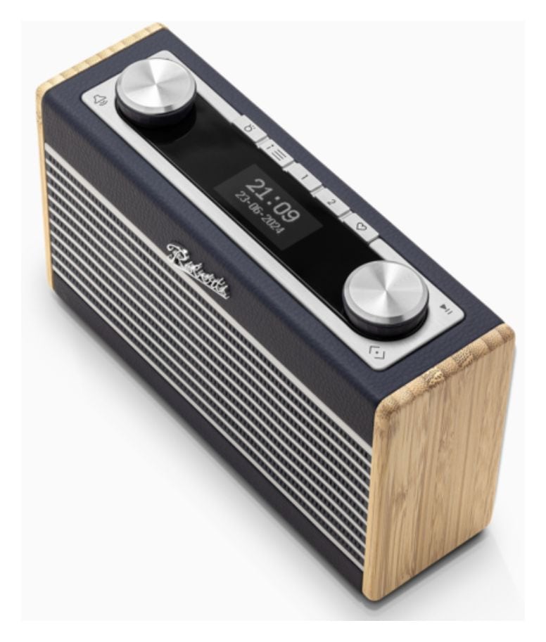 Rambler Uno Bluetooth DAB, DAB+, FM Radio Tragbar  (Bambus, Navy) 