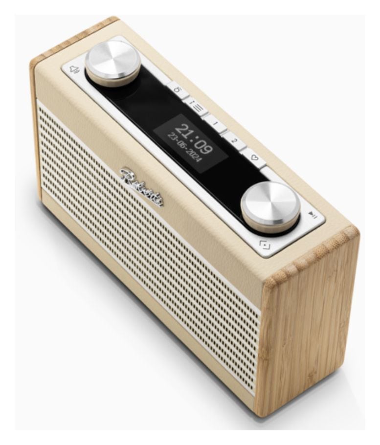 Rambler Uno Bluetooth DAB, DAB+, FM Radio Tragbar  (Bambus, Cremefarben) 