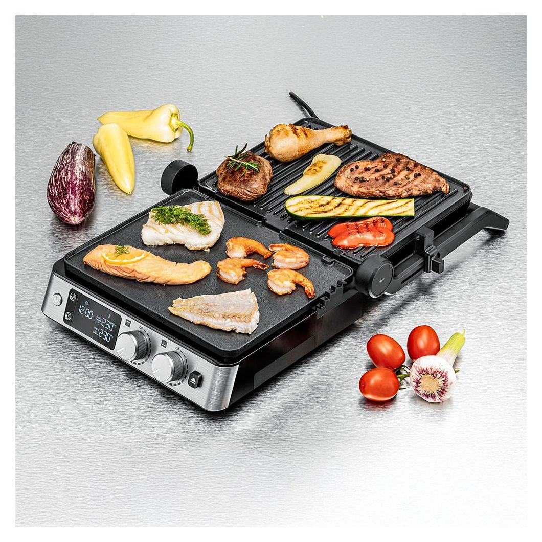 KG2025 Kontaktgrill 2 Zone(n) 2200 W  (Schwarz, Edelstahl) 