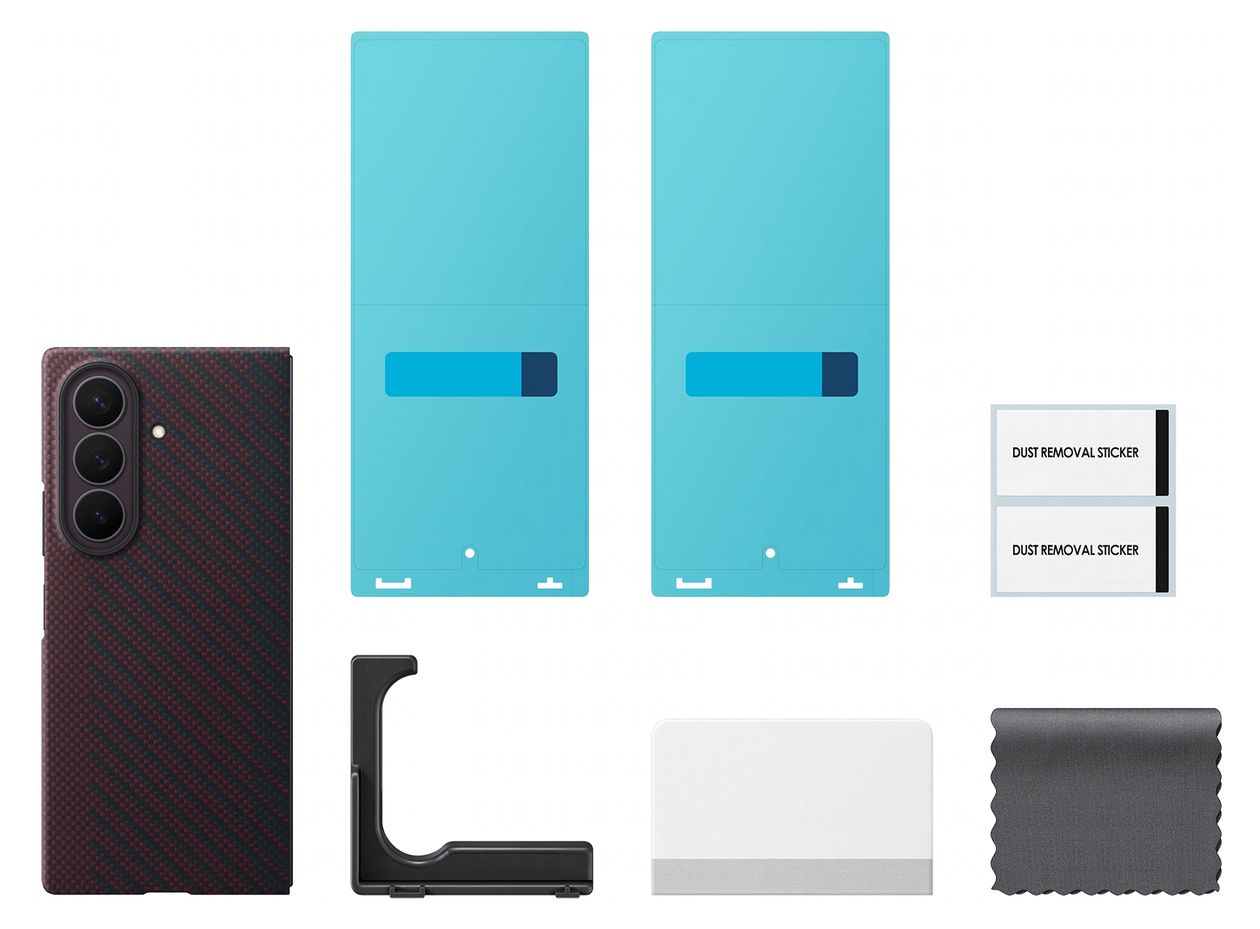 Carbon Magnet Case Cover für Samsung Z Fold8  (Rot) 
