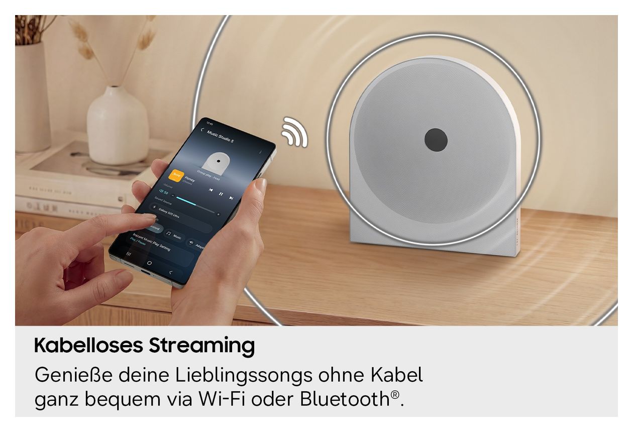 Music Studio 5 HW-LS51H/ZG Wlan Lautsprecher mit Bluetooth  (Weiß) 