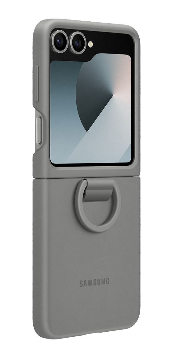 Silicone Case Ring Cover für Samsung Galaxy Z Flip6  (Grau) 