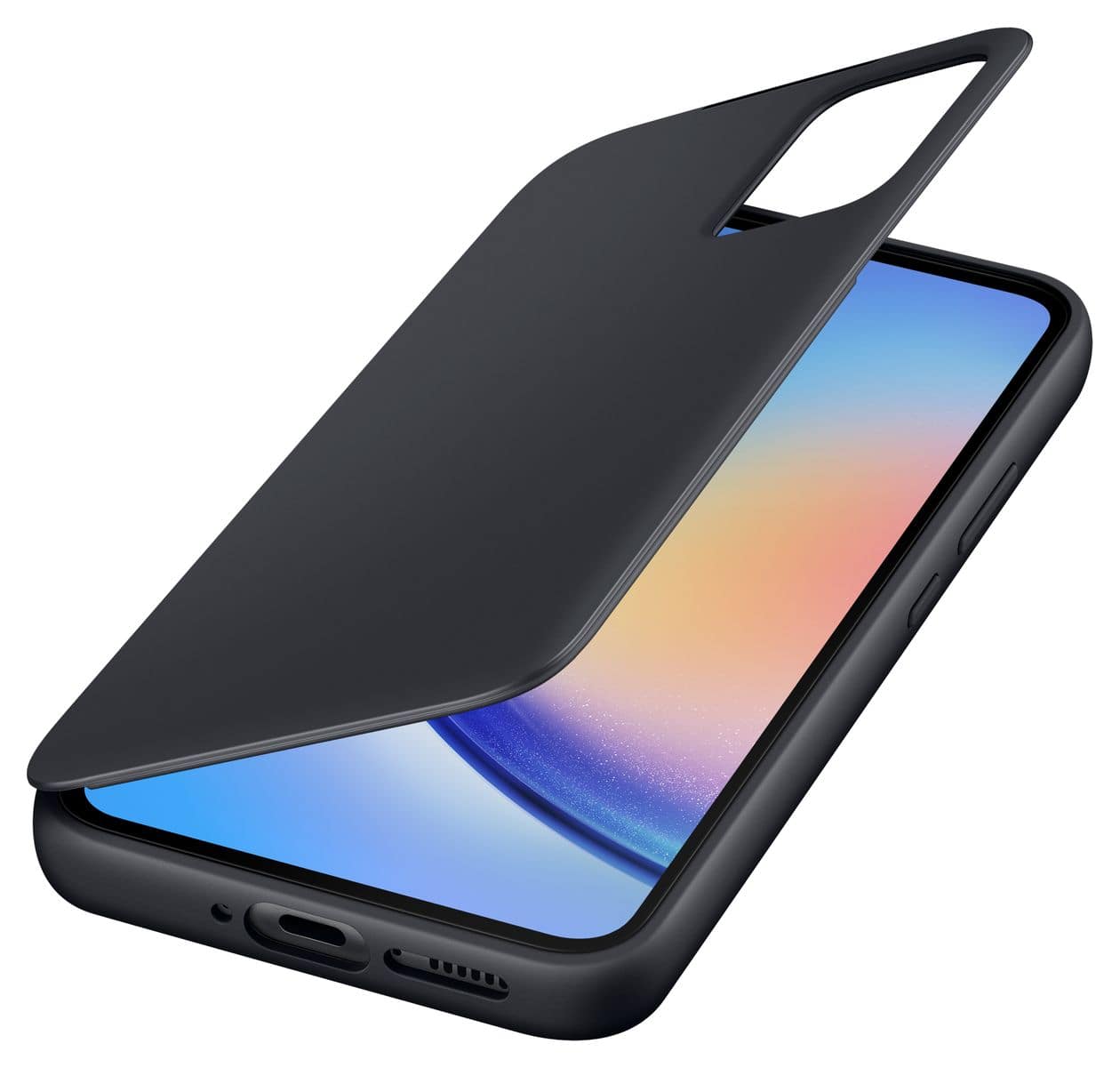 Smart View Wallet Case Geldbörsenhülle für Samsung Galaxy A34  (Schwarz) 