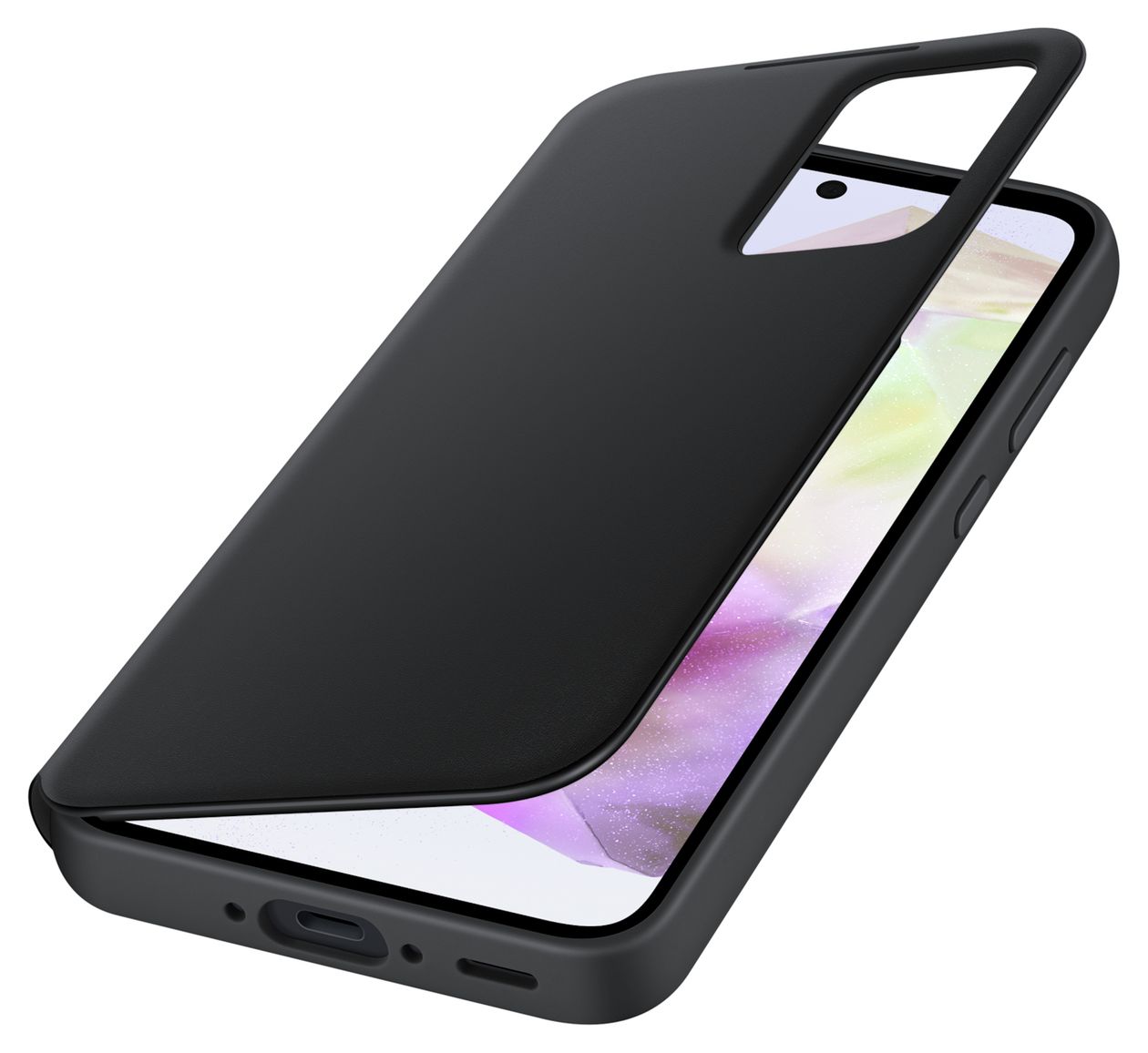 Smart View Wallet Case Geldbörsenhülle für Samsung Galaxy A35  (Schwarz) 