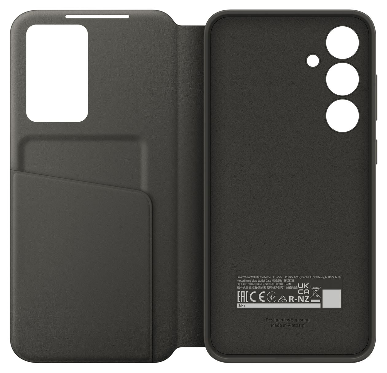 Smart View Wallet Case Geldbörsenhülle für Samsung Galaxy S24 FE  (Schwarz) 