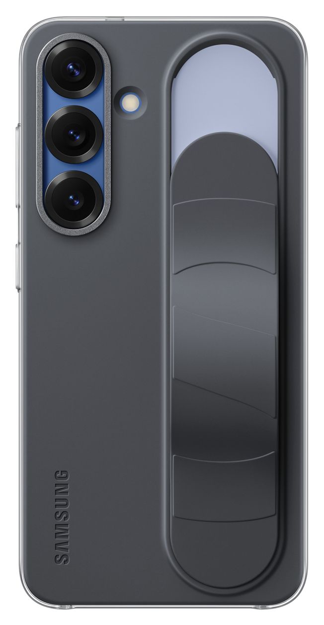 Standing Grip Case Cover für Samsung Galaxy S25  (Schwarz) 
