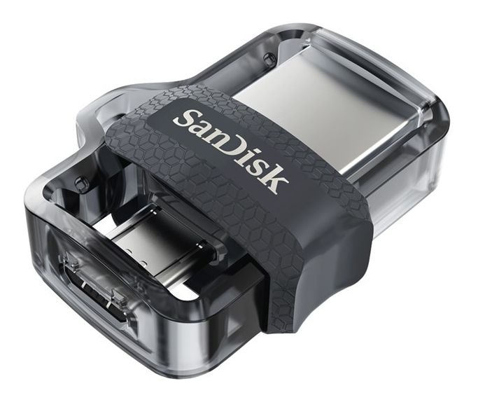 Ultra Dual Drive m3.0 USB Type-A / Micro-USB Stick 128 GB (Schwarz, Transparent) 