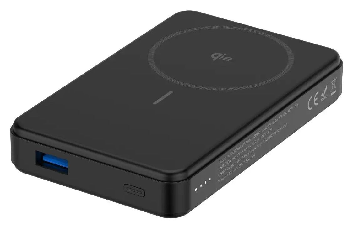 MagPower Max 10000 mAh Powerbank USB Typ-C Kabelloses Laden  (Schwarz) 