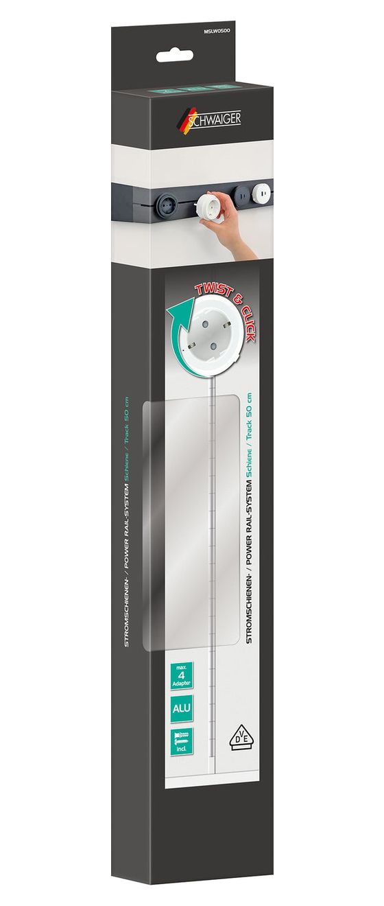 Modulare Stromschiene Basismodul 0,5 m  (Weiß) 