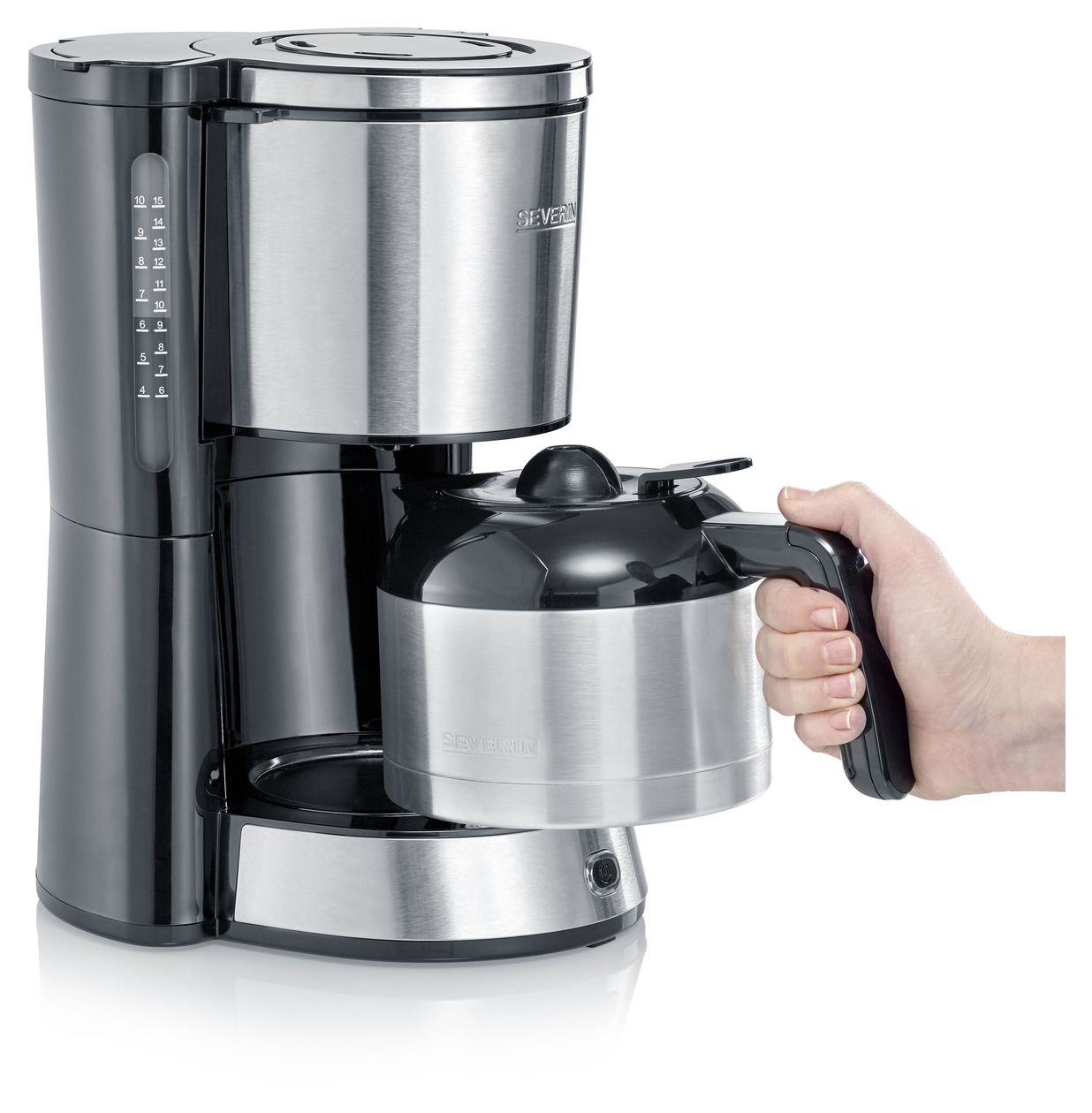KA4847 8 Tassen Thermo Filterkaffeemaschine 1,0 l  (Schwarz, Edelstahl) 