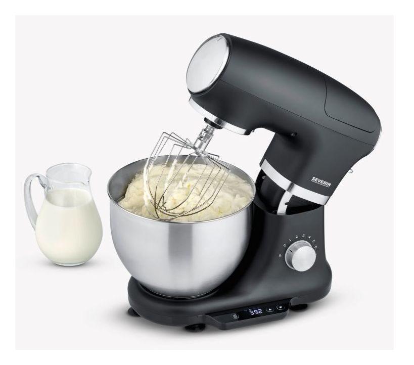 KM3898 1000 W Küchenmaschine 5,5 l mit Waage  (Schwarz, Silber) 