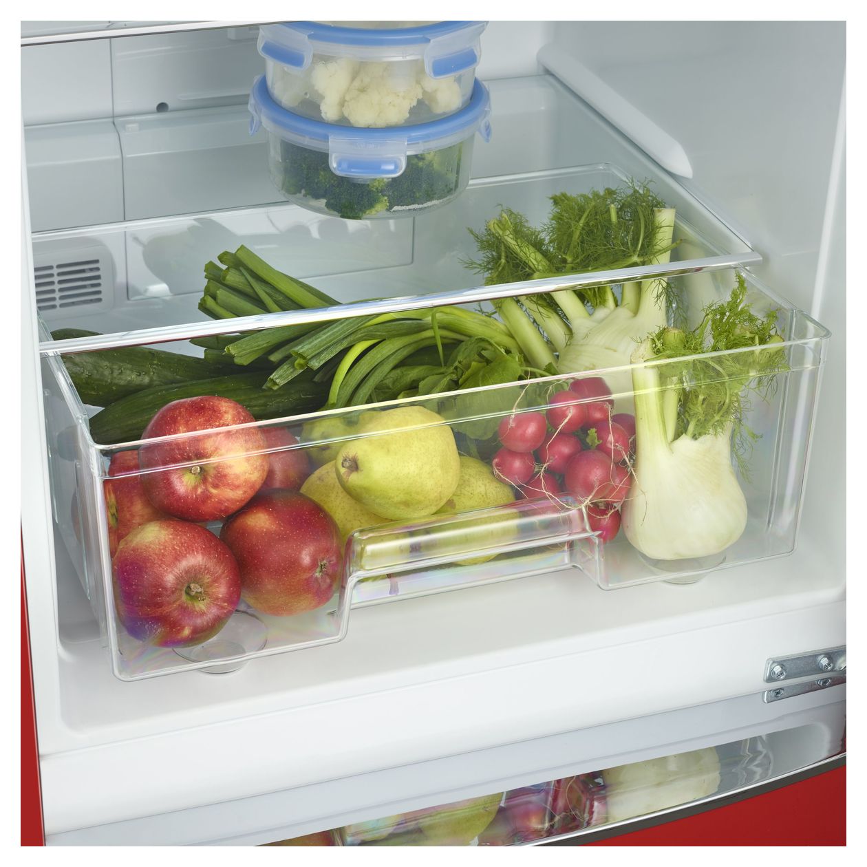 RKG8997 225 l / 90 l Kühl-Gefrierkombi freistehend NoFrost 240 kWh Jahr  (Rot) 