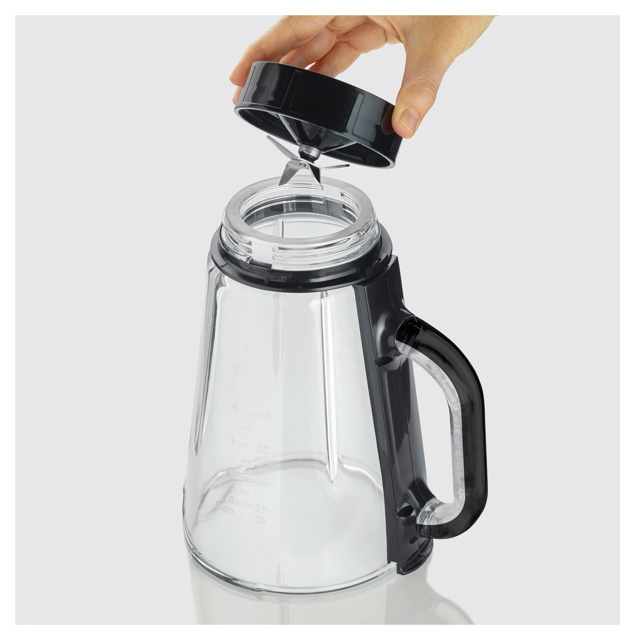 SM3722 1,5 l Standmixer 2 Geschwindigkeiten 600 W (Schwarz, Transparent) 