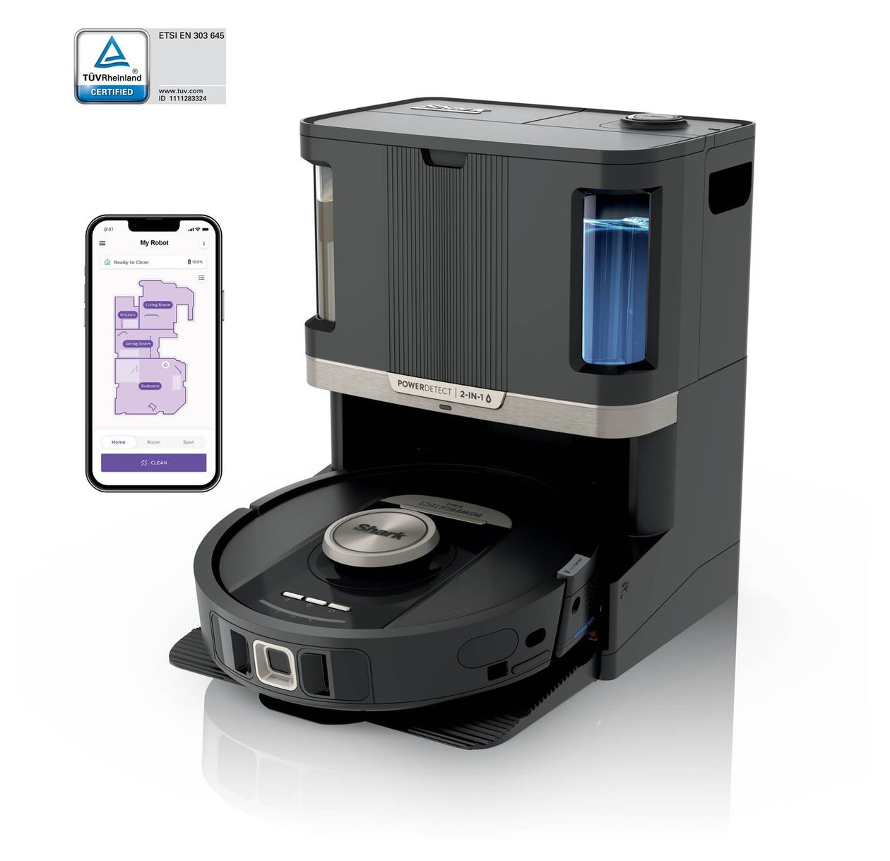 RV2800ZEEU PowerDetect NeverTouch Pro Saugroboter nass/trocken 110 min Akku  (Schwarz, Steinfarbe) 