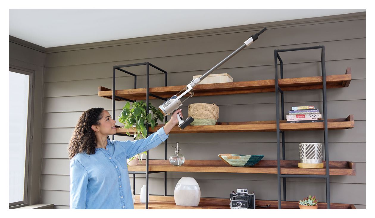 SHARK BU3521EU Clean Clean & Self-Empty Handstaubsauger Beutellos bis 40 min Laufzeit  (Blau, Weiß) 