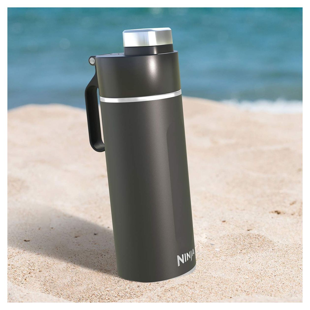Thirsti 530ml Kunststoff, Edelstahl  (Schwarz) 
