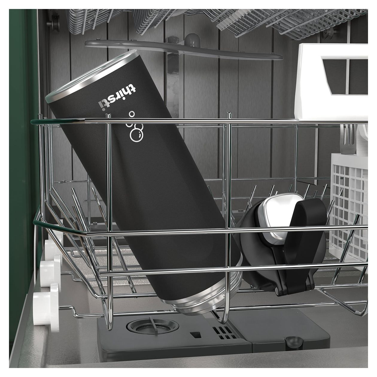 Thirsti 700ml Kunststoff, Edelstahl  (Schwarz) 
