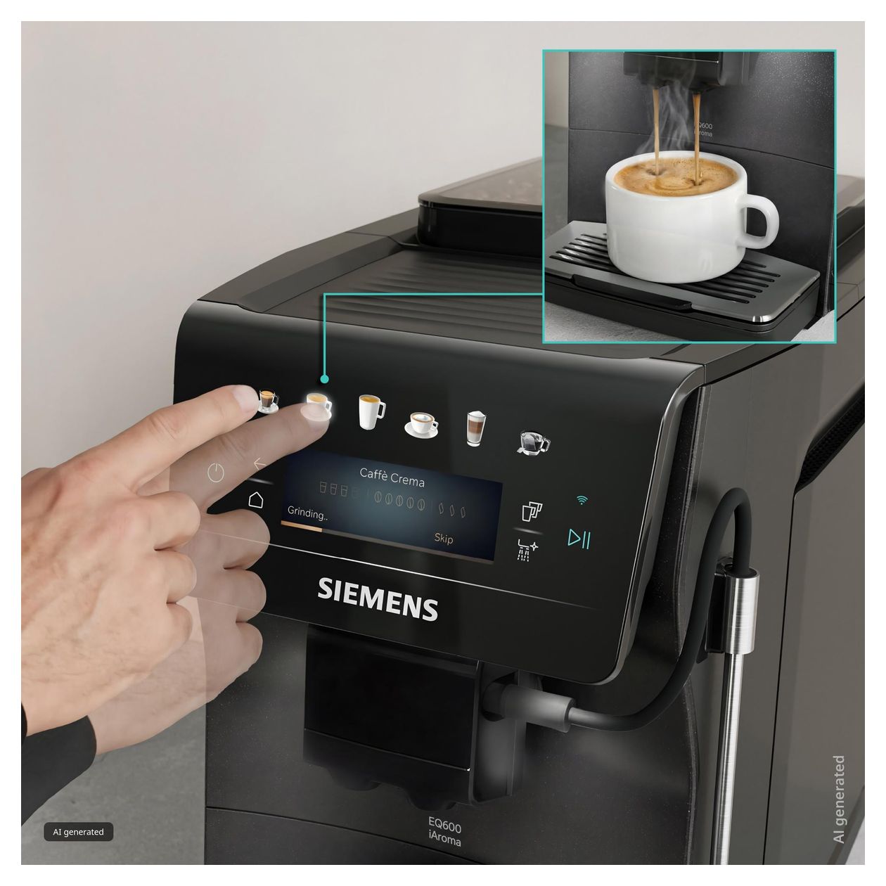 EQ600 TP603E08 iAroma Kaffeevollautomat 15 bar 1,8 l 300 g  (Schwarz) 