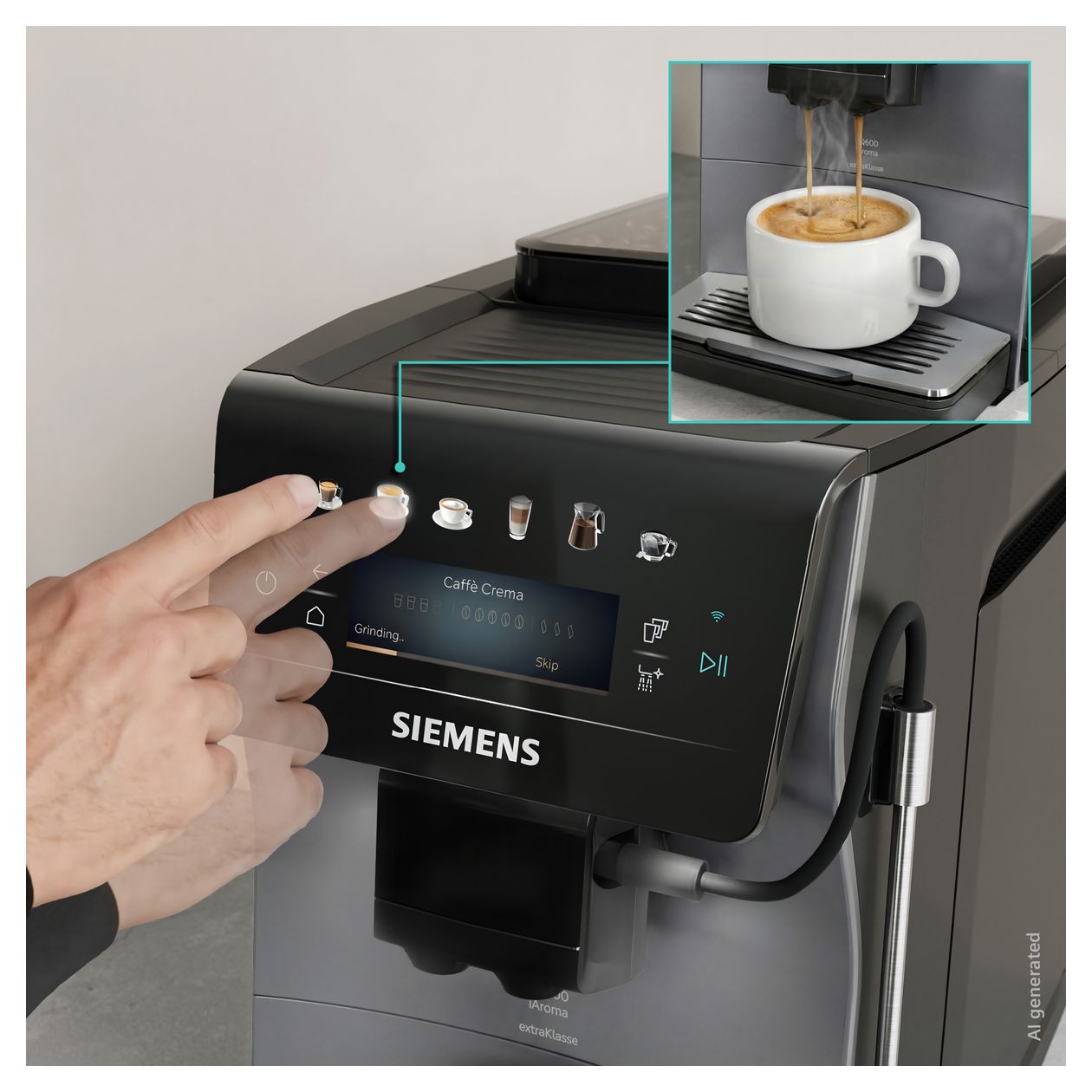 EQ600 TP603EF6 Kaffeevollautomat 15 bar 1,8 l 300 g  (Schwarz) 