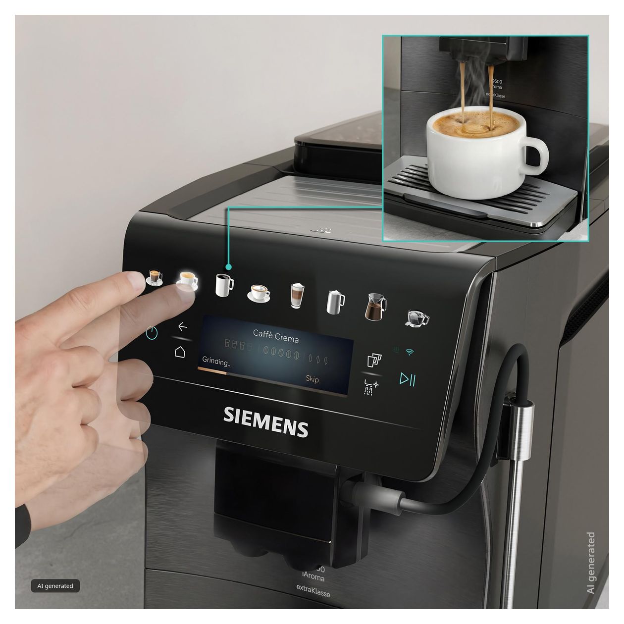 EQ600 TP607EF5 iAroma Kaffeevollautomat 15 bar 1,8 l 300 g  (Schwarz, Edelstahl) 
