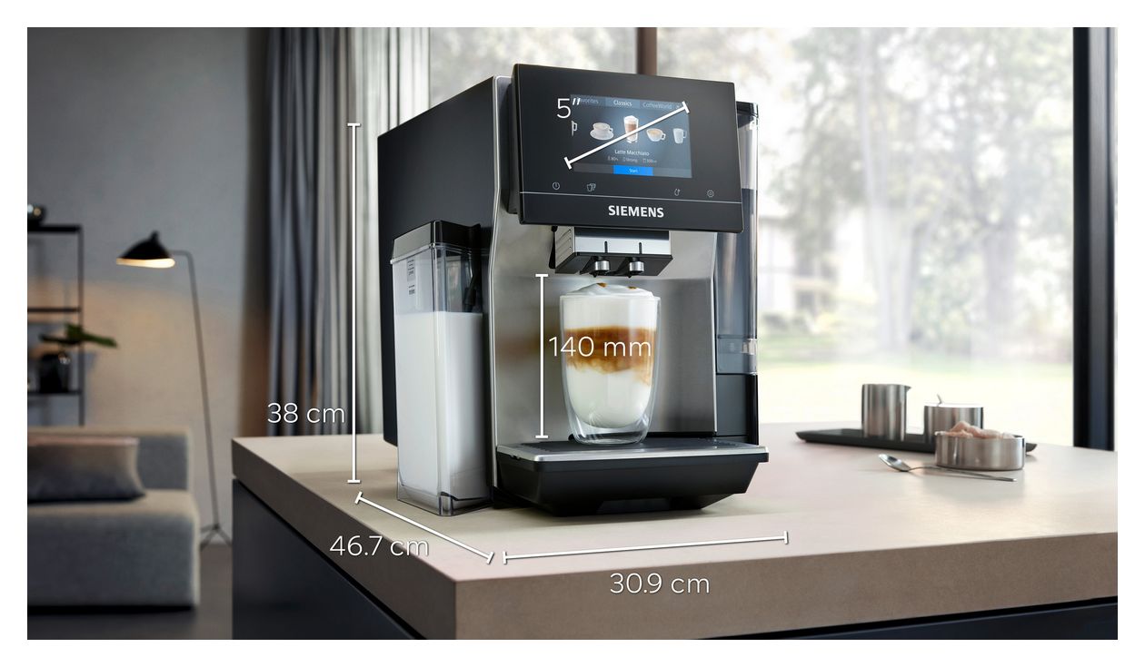 EQ700 TQ717D03 Kaffeevollautomat 19 bar 2,4 l 320 g AutoClean  (Schwarz, Edelstahl) 