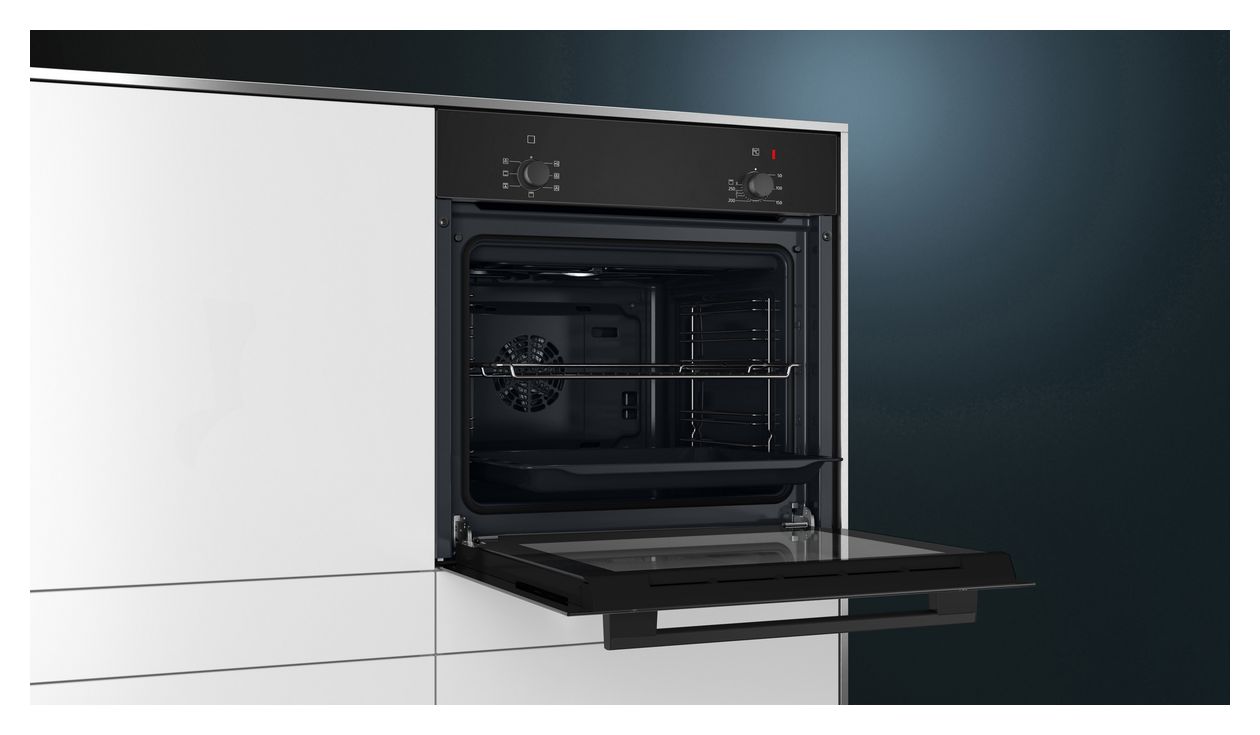 iQ100 HB010FBA1 Einbaubackofen normal (Schwarz) 