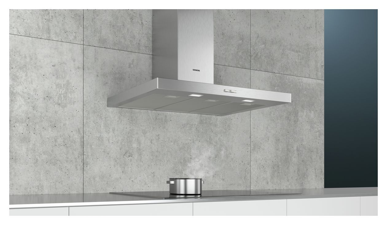 iQ100 LC94BBC50 Abluft Dunstabzugshaube/Esse Wand 90 cm (Edelstahl) 