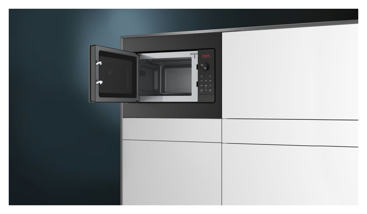 iQ300 BF523LMB3 Einbau-Mikrowelle 800 W Größe: klein 5 Stufen (Schwarz, Edelstahl) 