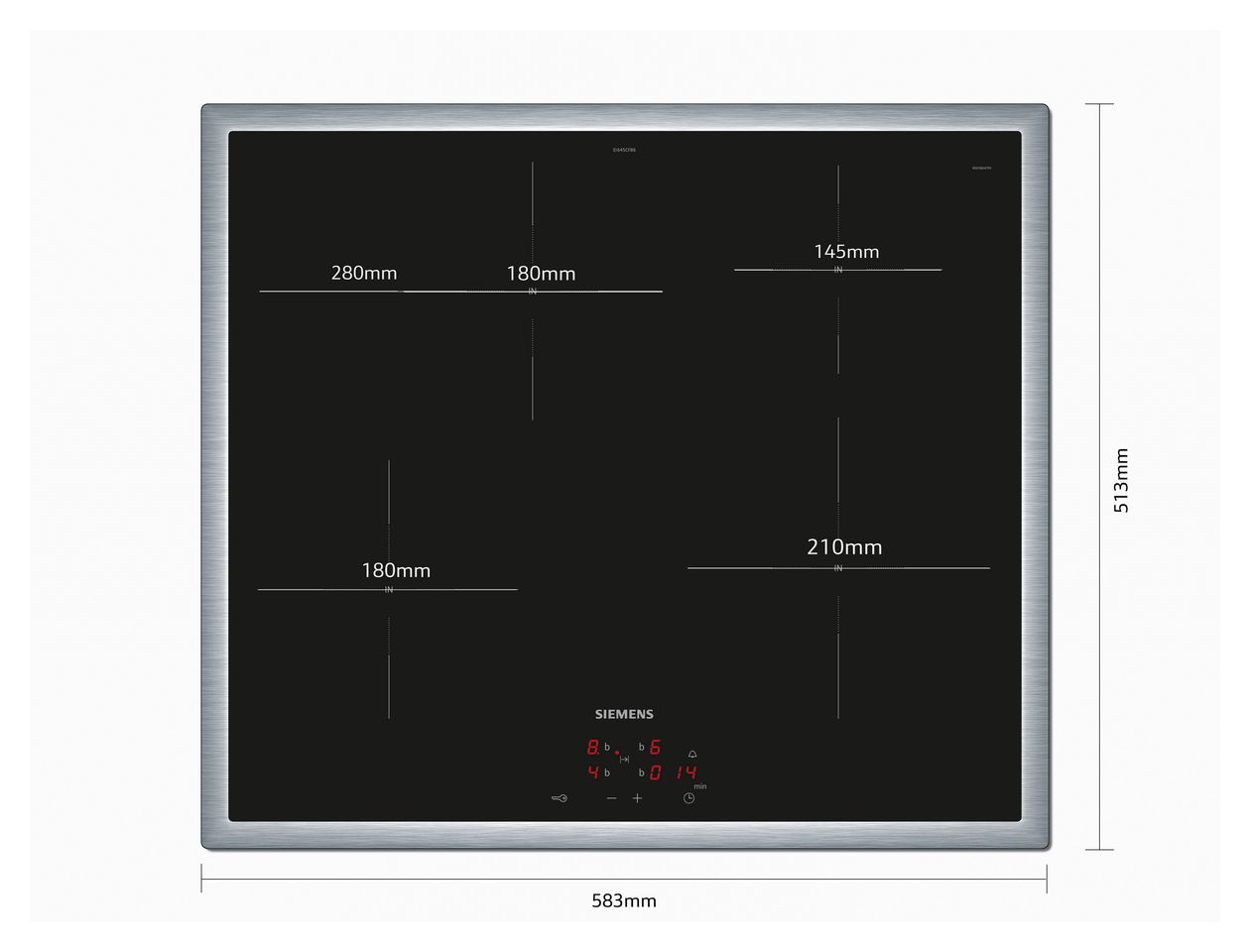 iQ300 EI645CFB6E herdgebundenes 60 cm Induktions Kochfeld/Herdplatte 4 Zone(n) 