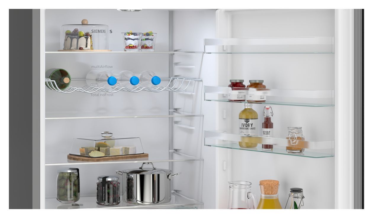 iQ300 KG49NXXCF 311 l / 129 l Kühl-Gefrierkombi freistehend NoFrost 178 kWh Jahr  (Schwarz, Edelstahl) 