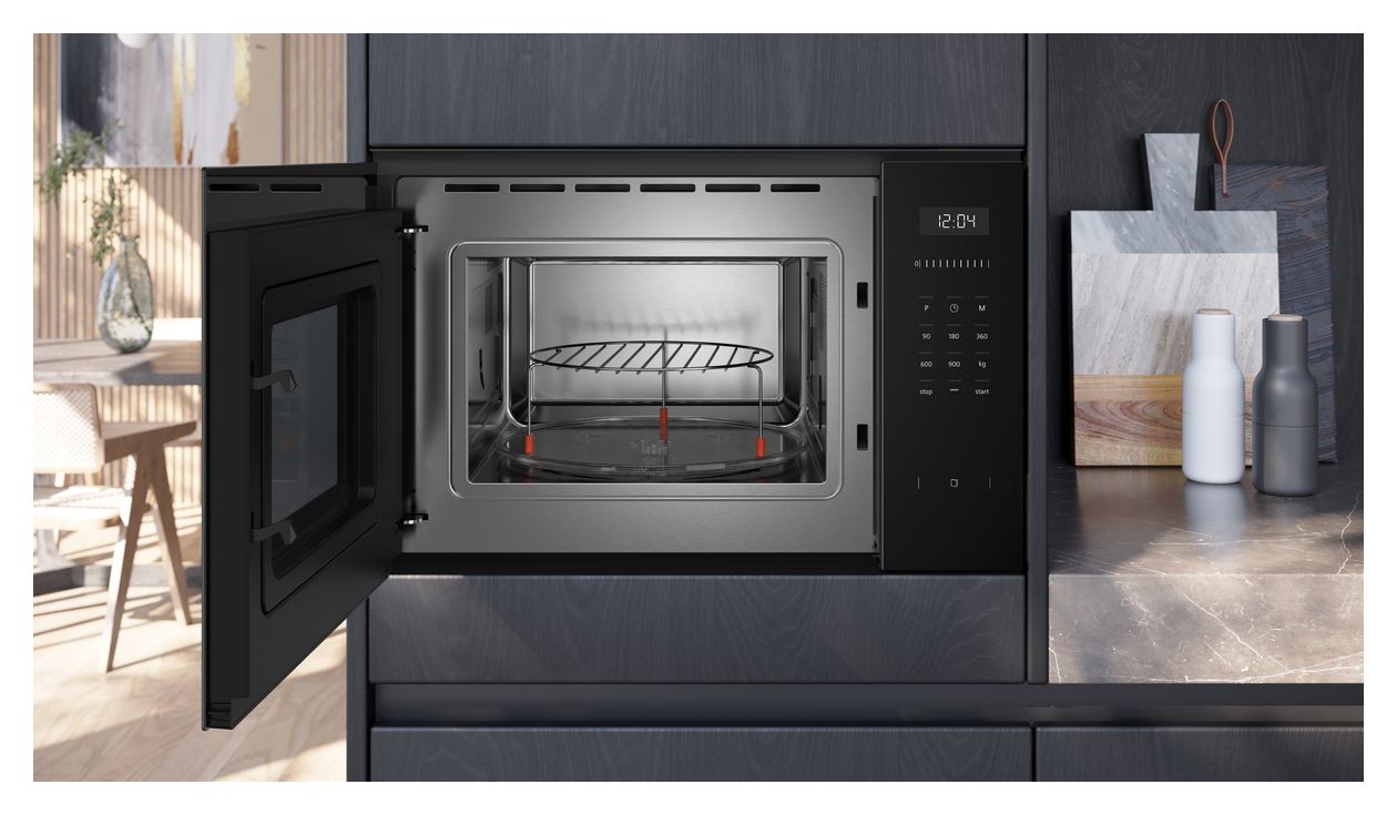 iQ500 BE555LMB1 Einbau-Mikrowelle 900 W Größe: mittel 5 Stufen Grill (Schwarz) 