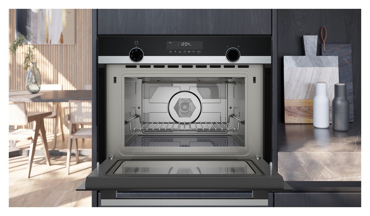 iQ500 CM585AGS1 Einbaubackofen kompakt AutoClean Mikrowelle 