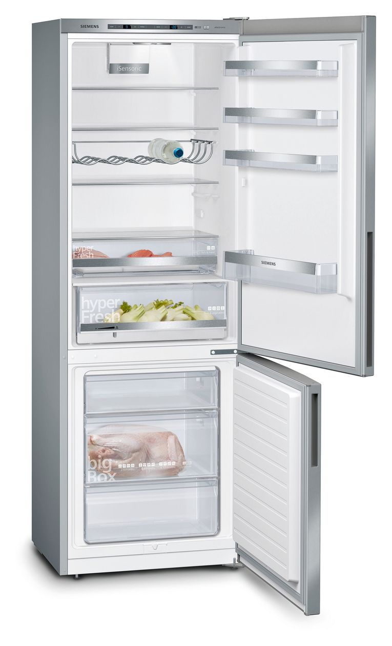 iQ500 KG49EAICA 302 l / 117 l Kühl-Gefrierkombi freistehend 163 kWh Jahr  (Edelstahl) 