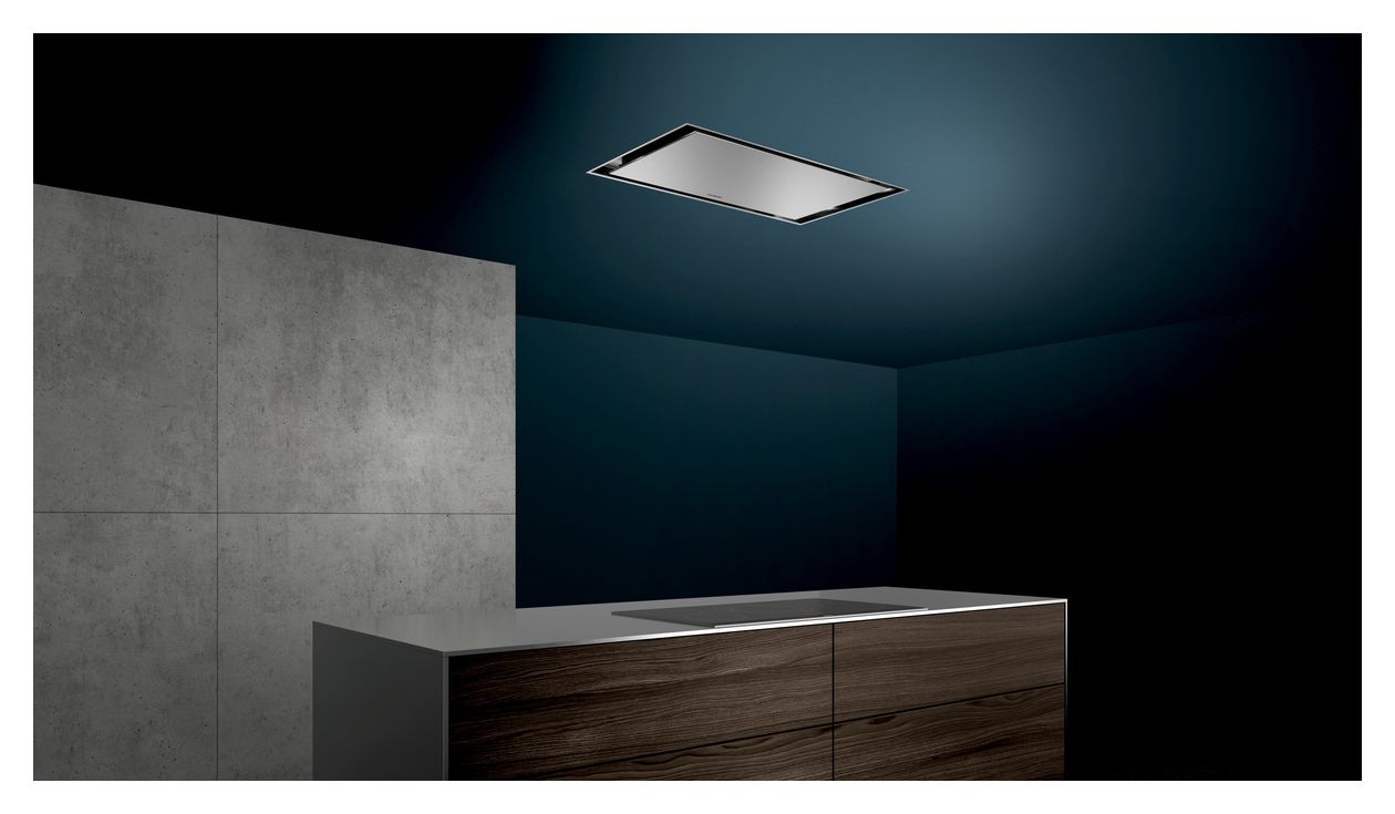 iQ500 LR97CAQ50 Abluft/Umluft Dunstabzugshaube/Esse Decke 90 cm (Schwarz, Silber) 