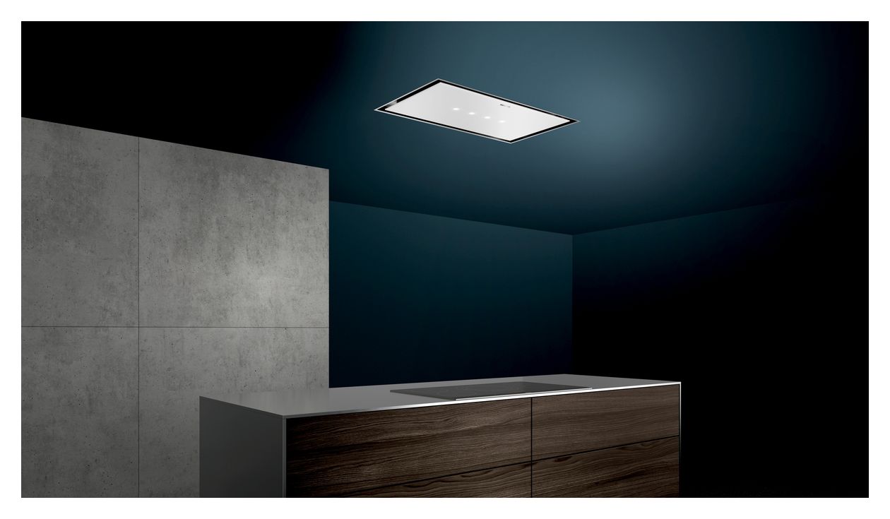 iQ500 LR97CBS20 Abluft/Umluft Dunstabzugshaube/Esse Decke 90 cm (Schwarz, Weiß) 