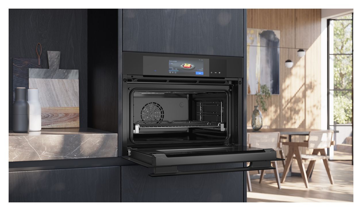 iQ700 CS938GCM1 Einbaubackofen kompakt Dampfgaren AutoClean (Schwarz) 