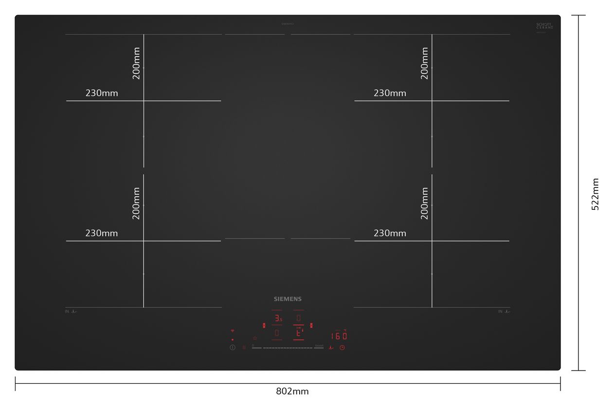 iQ700 EX81AHYC1E autarkes 80.2 cm Induktions Kochfeld/Herdplatte 4 Zone(n) 