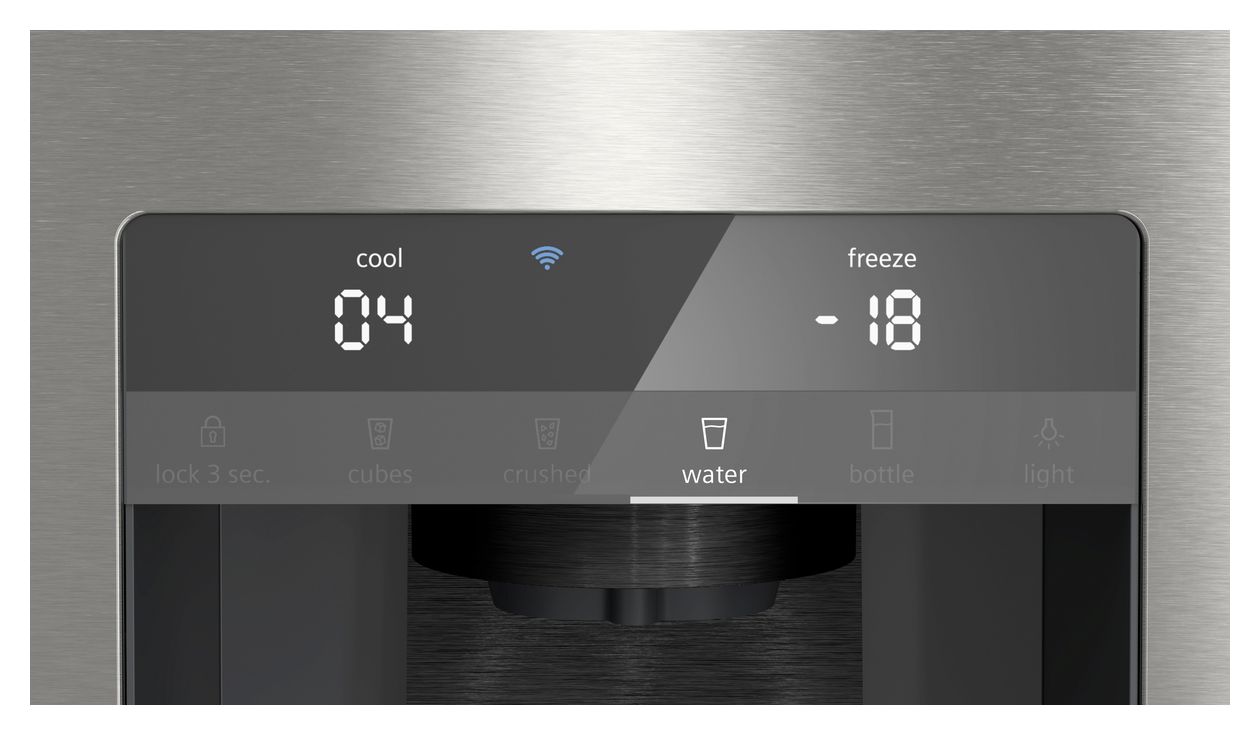 iQ700 KF96DPPEA Side-by-Side Kühl-/ Gefrierkombination French Door 375 l / 199 l 327 kWh NoFrost 1830 mm x 905 mm  (Edelstahl) 