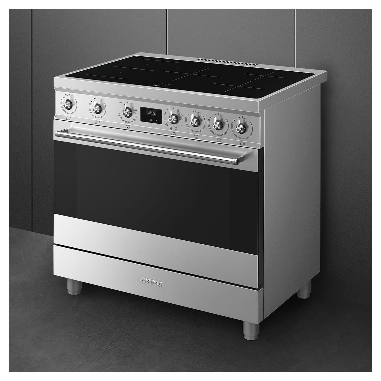 C9IMX2 Freistehender Herd Elektro 115 l Zweikreisgrill 9 Beheizungsarten AutoClean mit Induktions Kochfeld 