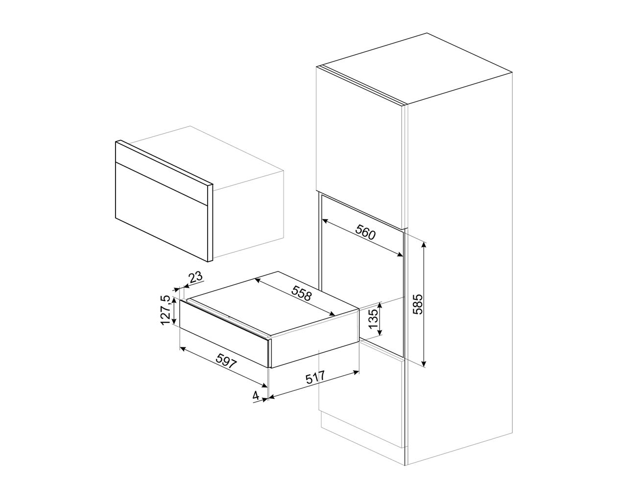 CPS615NR Sommelier Schublade (Schwarz) 